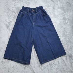 Vintage Congo Trader Denim Gaucho Culottes Wide Leg Cropped Jeans Size 16